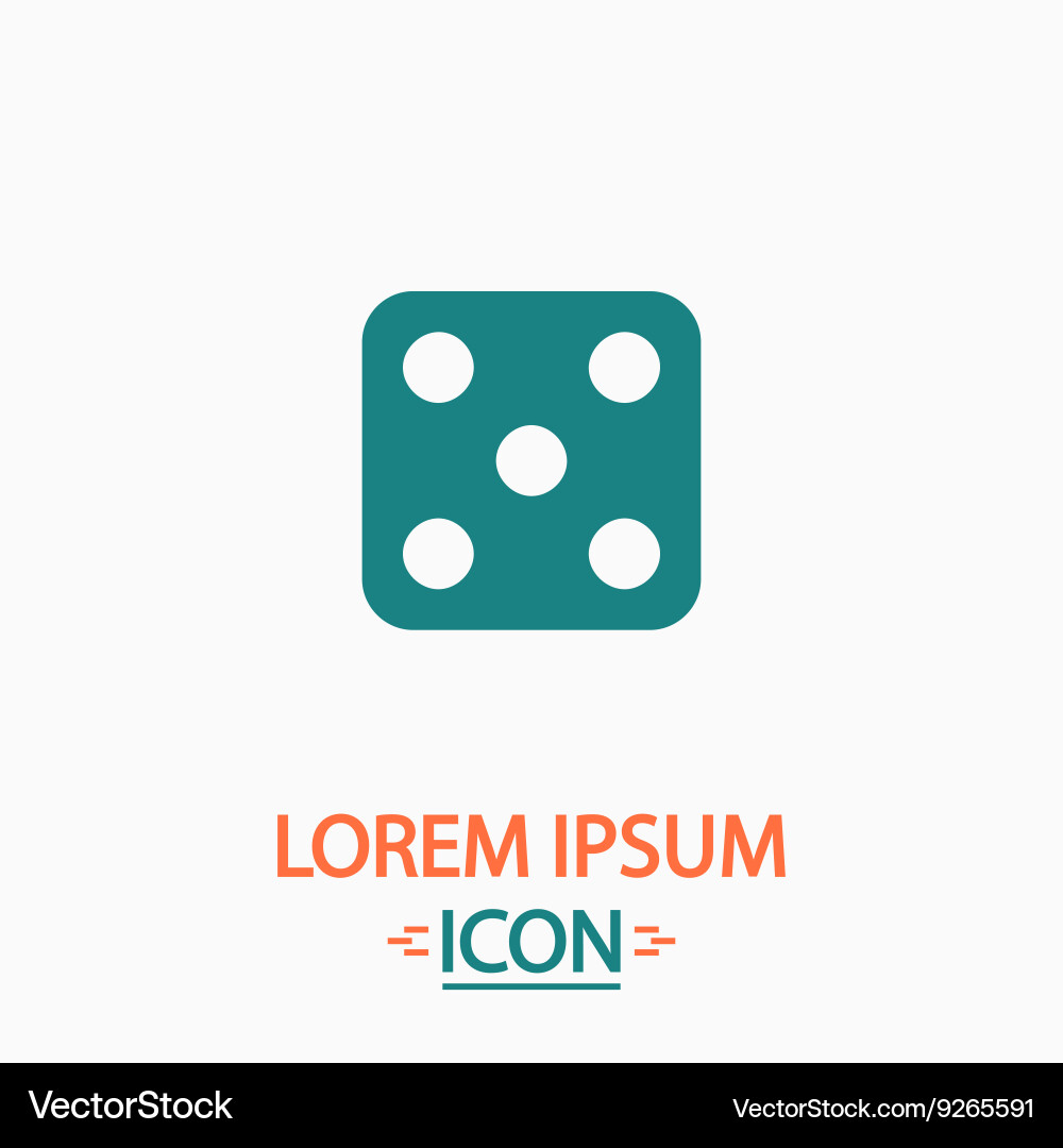 Dice 5 computer symbol Vector Image