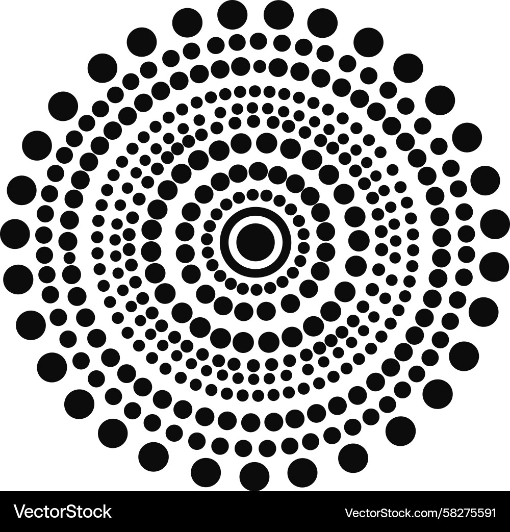 Dynamic Black Dot Circular Pattern Vector Image