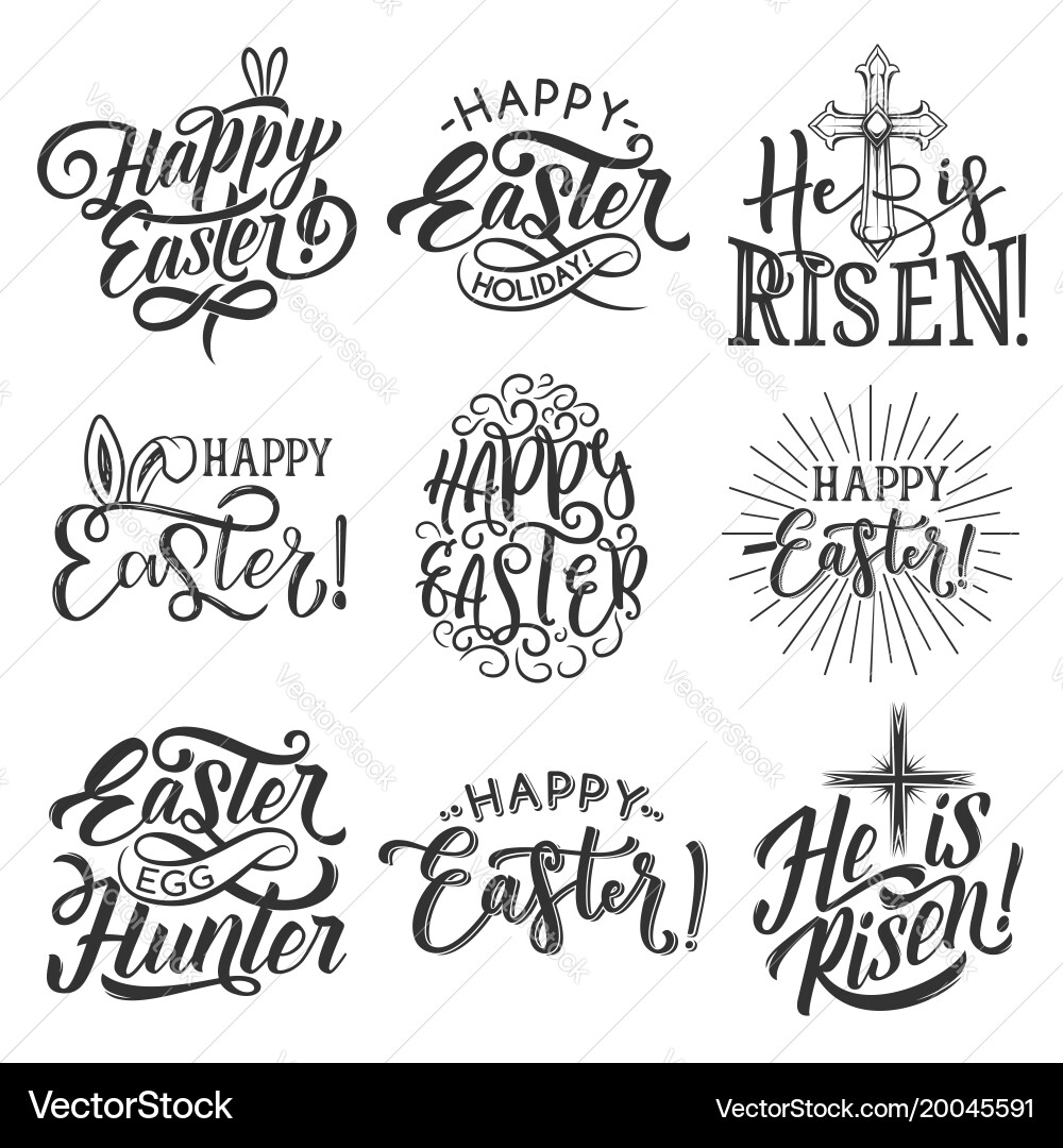 Easter Celebration Badge Set Vector Image