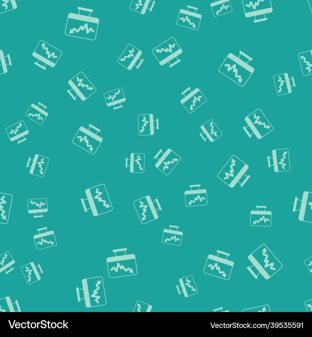 Green computer monitor with graph chart icon Vector Image