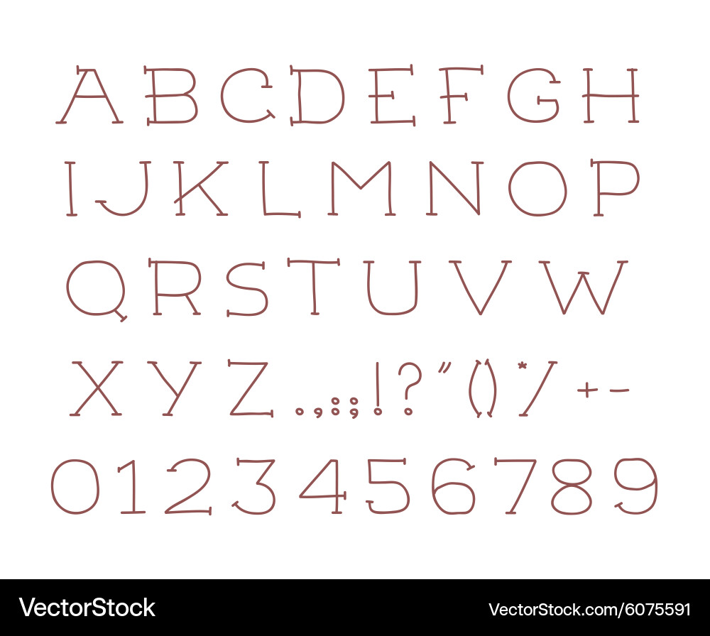 Hand drawin alphabet handwritting abc font Vector Image