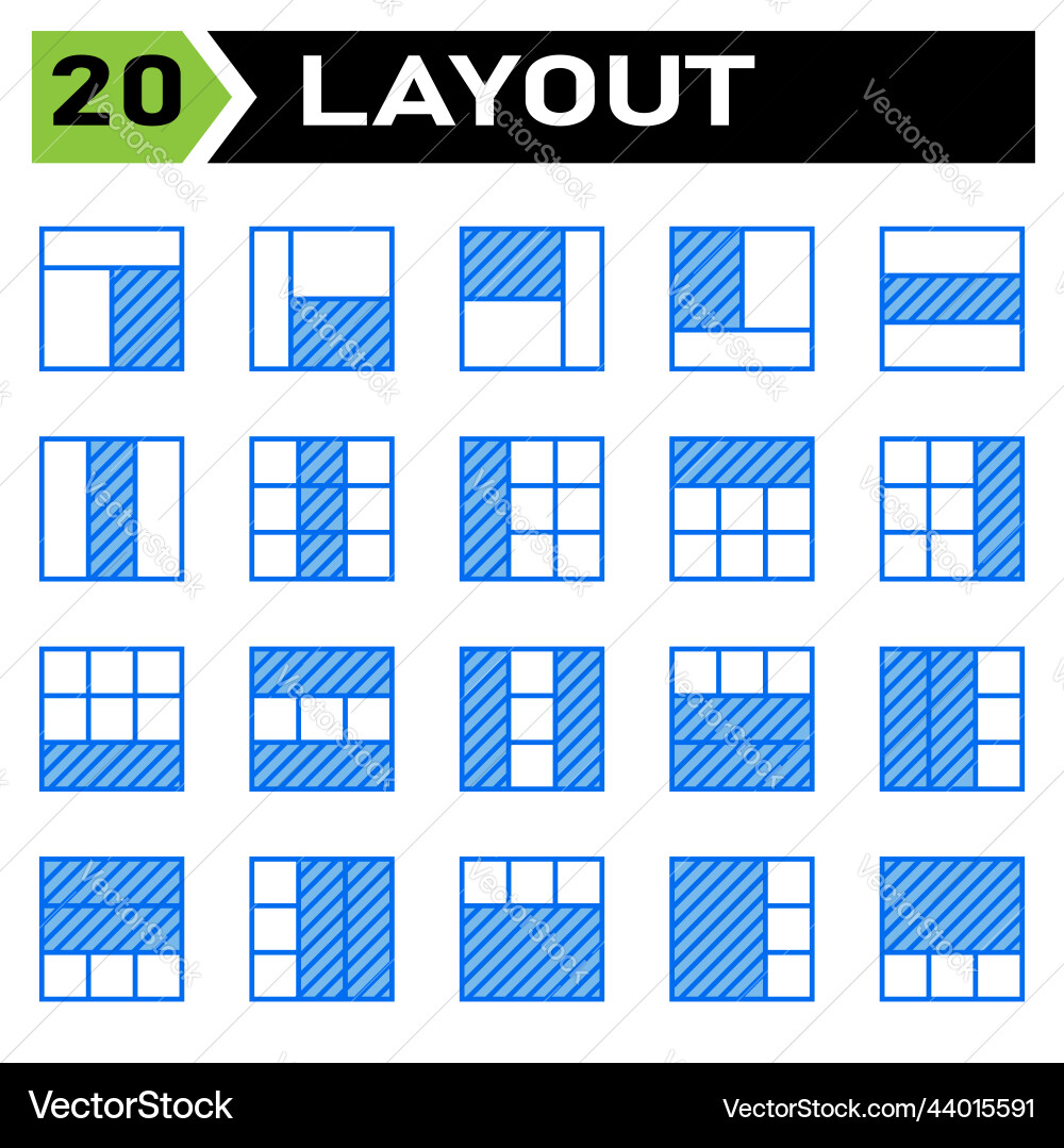 Layout icon set include grid dashboard Vector Image