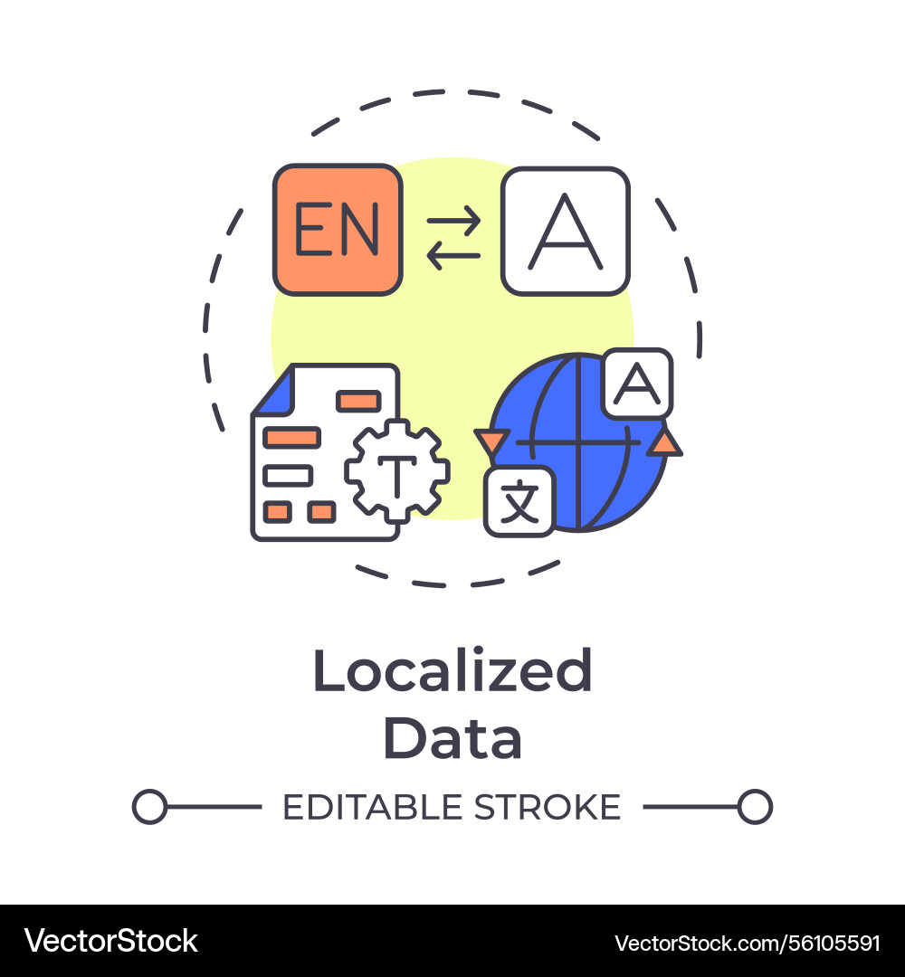 Localized data multi color concept icon Localized data multi color concept icon vector image