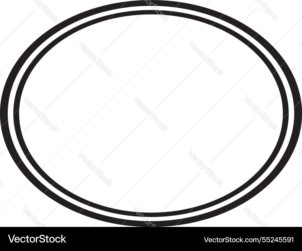 Oval border basic shapes monogram frame Vector Image