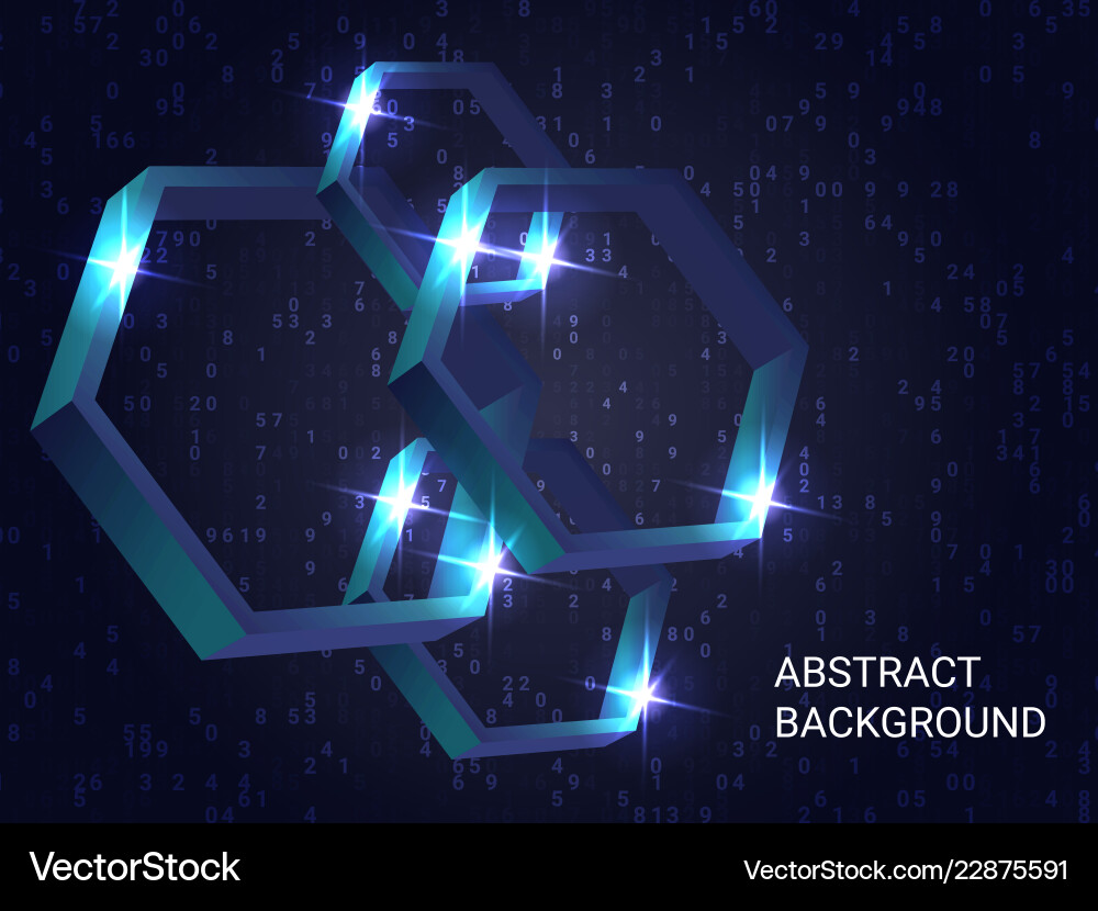 Polygon volume sparkle on background Polygon volume sparkle on background Vector Image