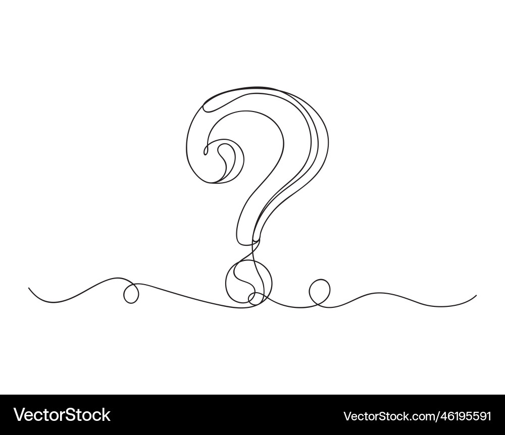 Question mark one line continuous drawing Vector Image
