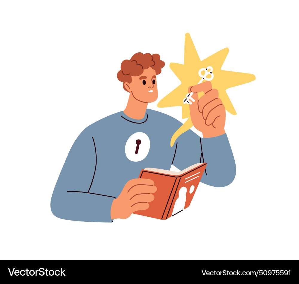 Reading book studying learning key to knowledge Reading book studying learning key to knowledge vector image