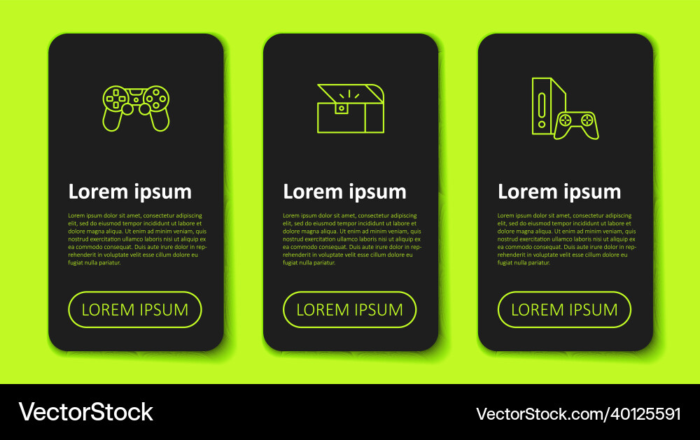 Set line game controller or joystick chest Vector Image