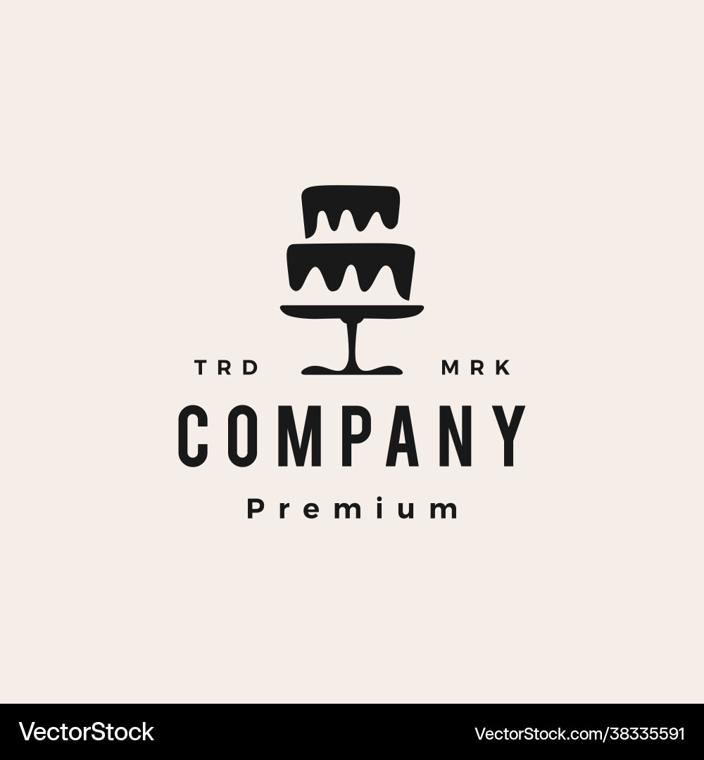 Vintage Cake Shop Logo Icon Vektorbild