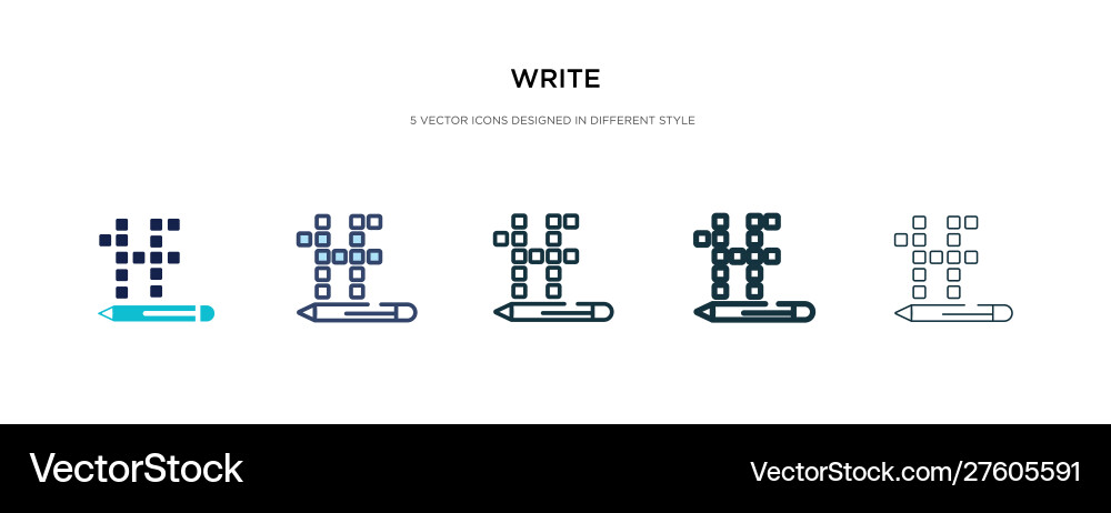 Write icon in different style two colored Vector Image