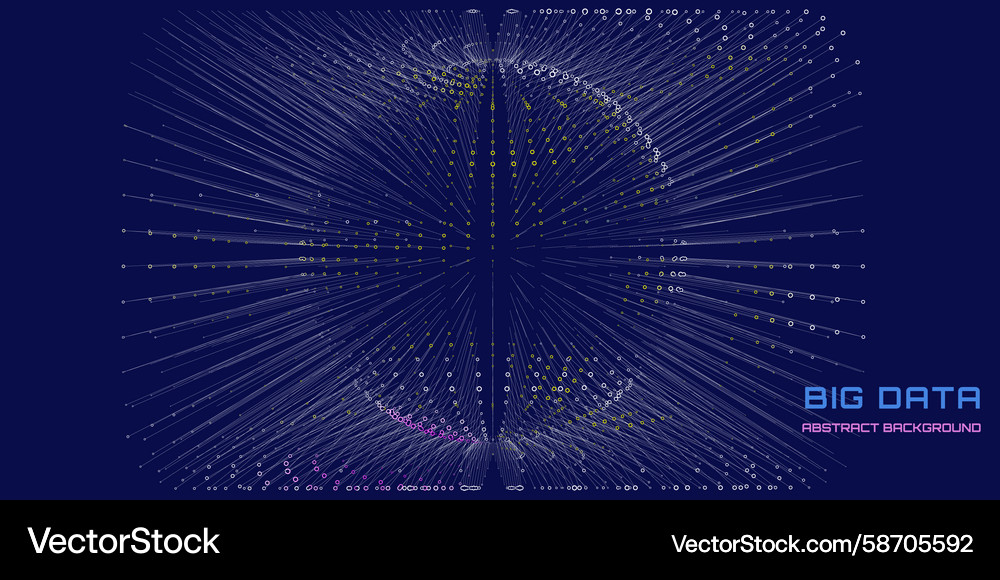 Abstract futuristic data massiv with sphere from Vector Image