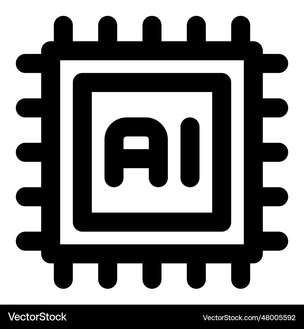 Ai system development through micro chip Vector Image