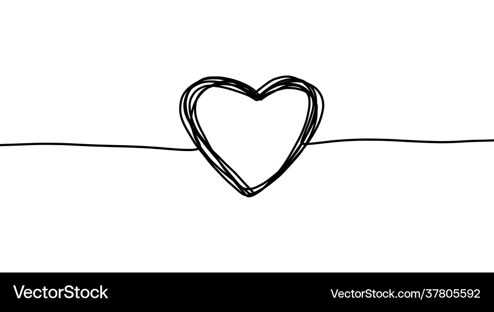 Continuous line heart thin art simple Continuous line heart thin art simple Vector Image