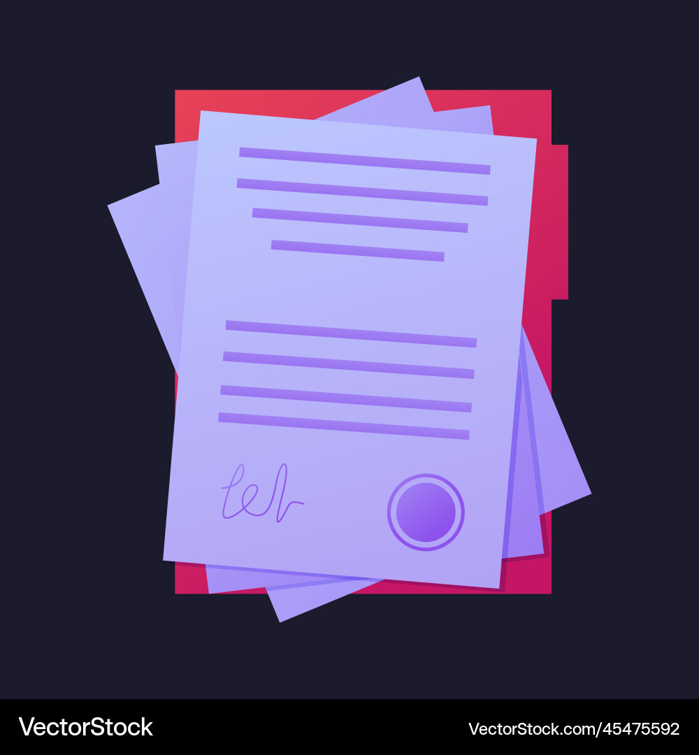 Document form paper report file contract pages Document form paper report file contract pages Vector Image