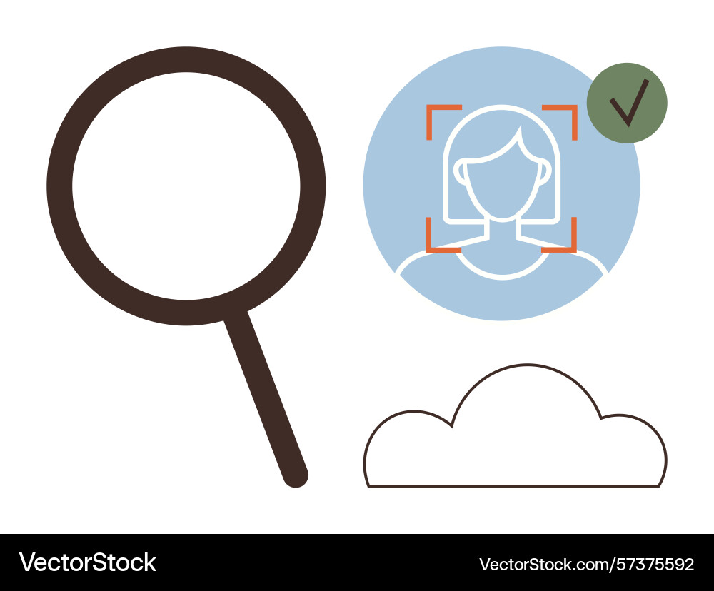 Face recognition authentication with magnifying Face recognition authentication with magnifying vector image