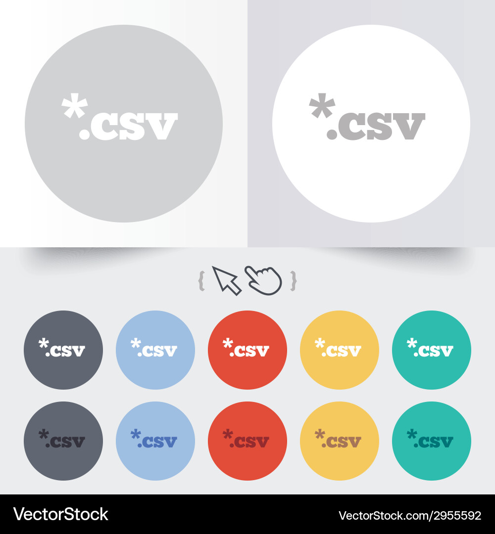 File document icon download csv button Vector Image