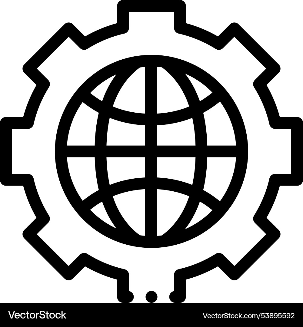 Global icon thin linear style design isolated Global icon thin linear style design isolated Vector Image