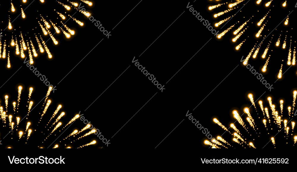 Gold firework isolated black background golden Gold firework isolated black background golden vector image