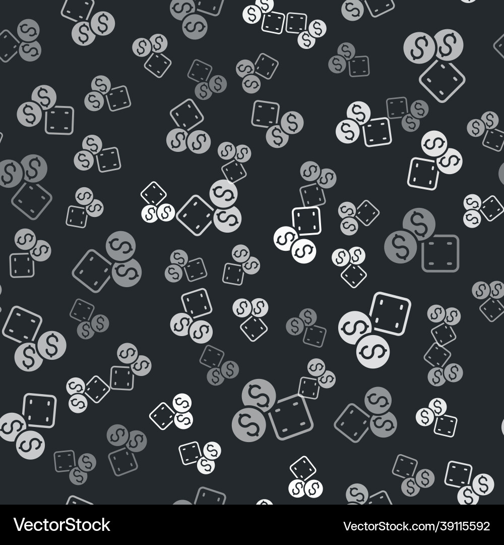 Grey game dice icon isolated seamless pattern Vector Image