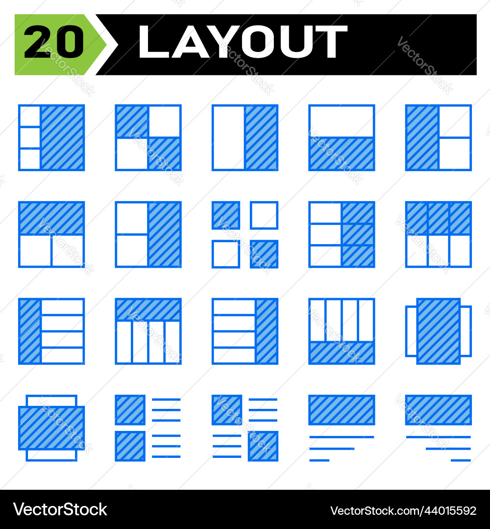 Layout icon set include grid dashboard Vector Image
