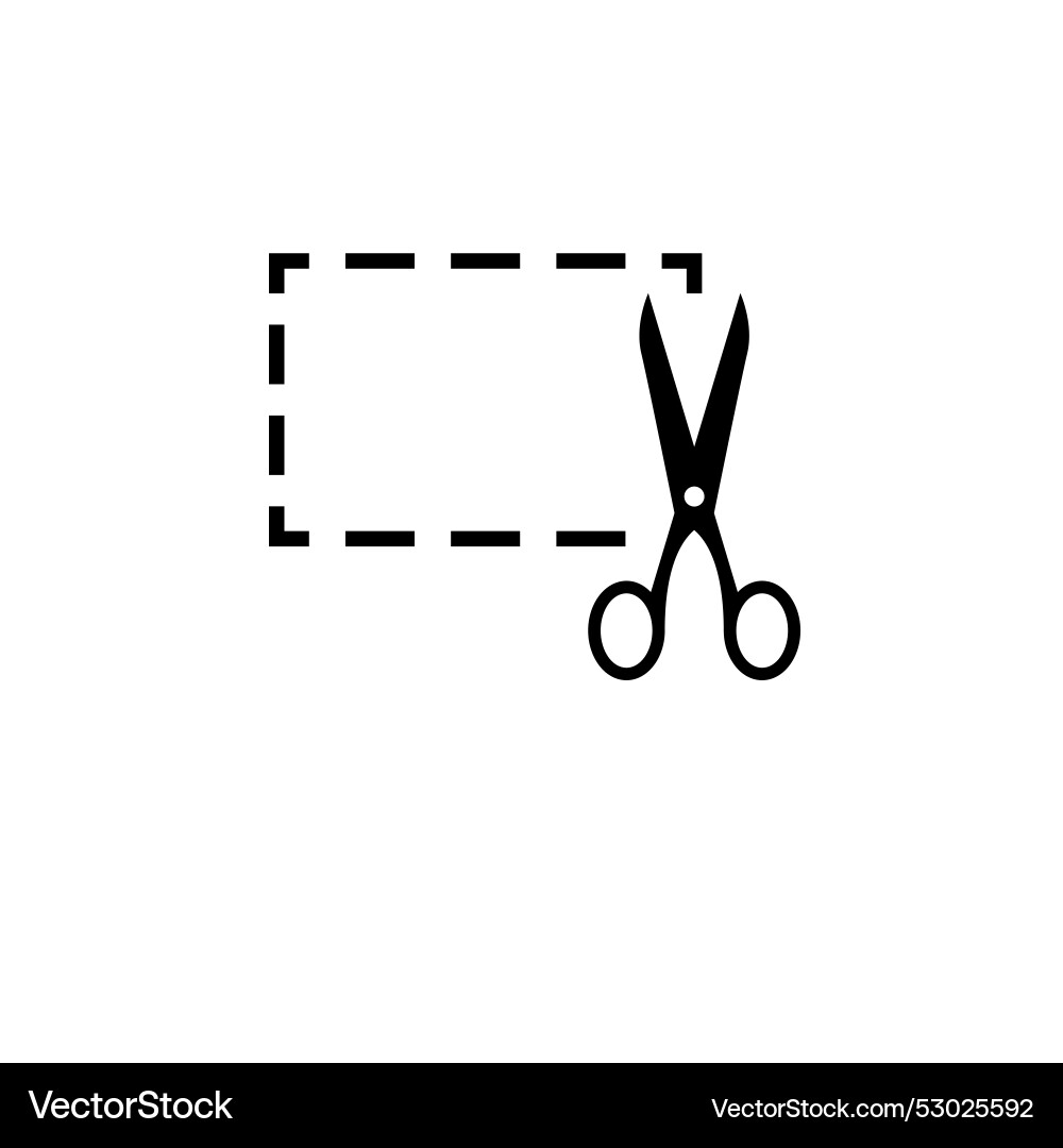 Scissors with cut lines solid flat icon isolated Scissors with cut lines solid flat icon isolated vector image
