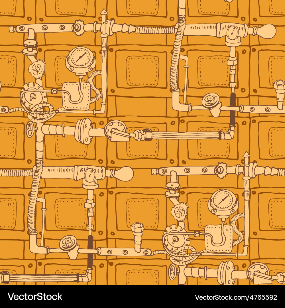 Seamless pattern in the style of steam punk Vector Image
