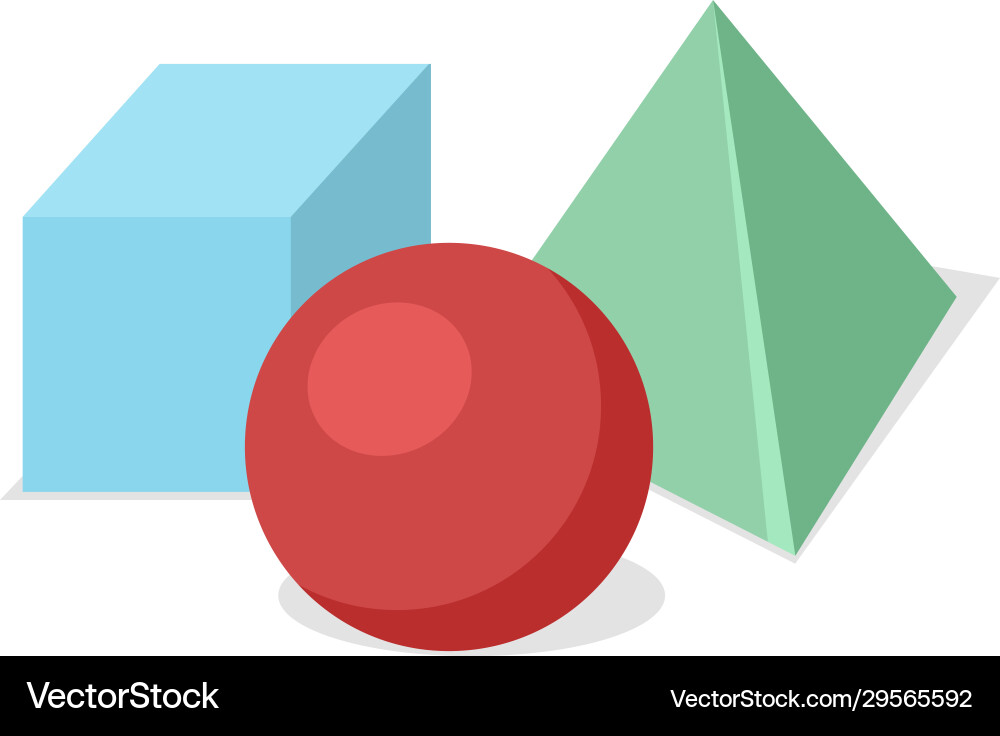 Set color geometric shapes cube sphere Vector Image