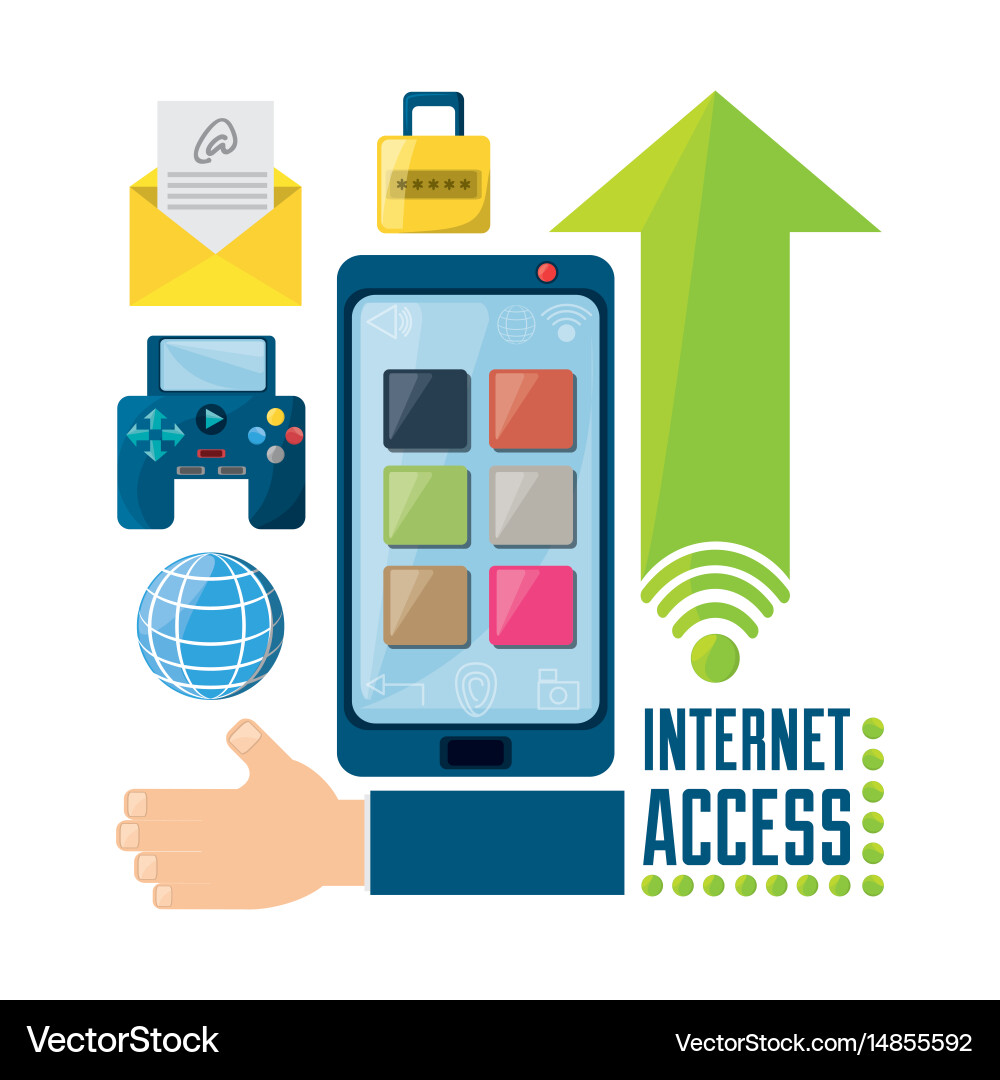 Set icon related with internet Vector Image