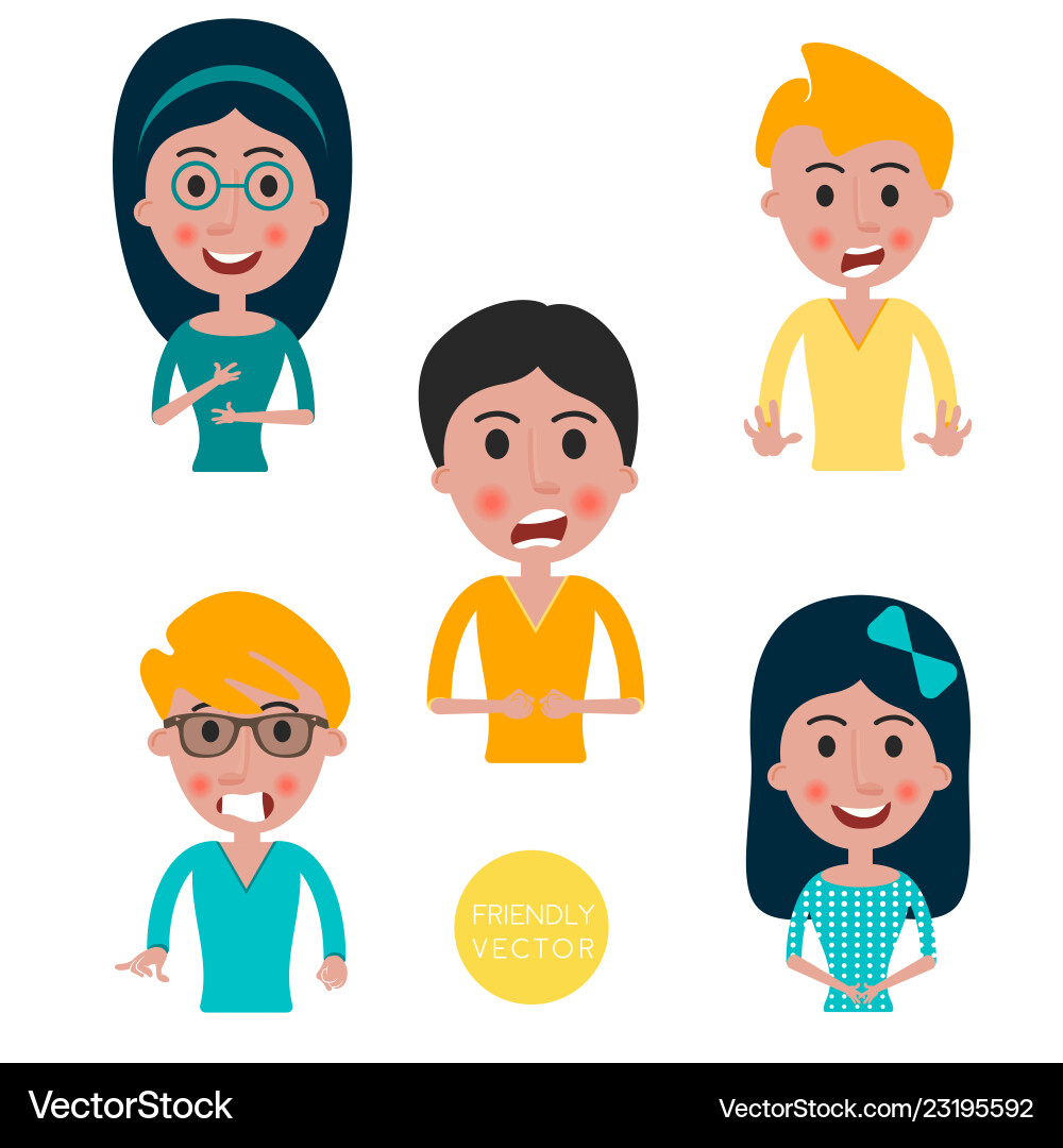 Set of avatars characters with a different Set of avatars characters with a different Vector Image