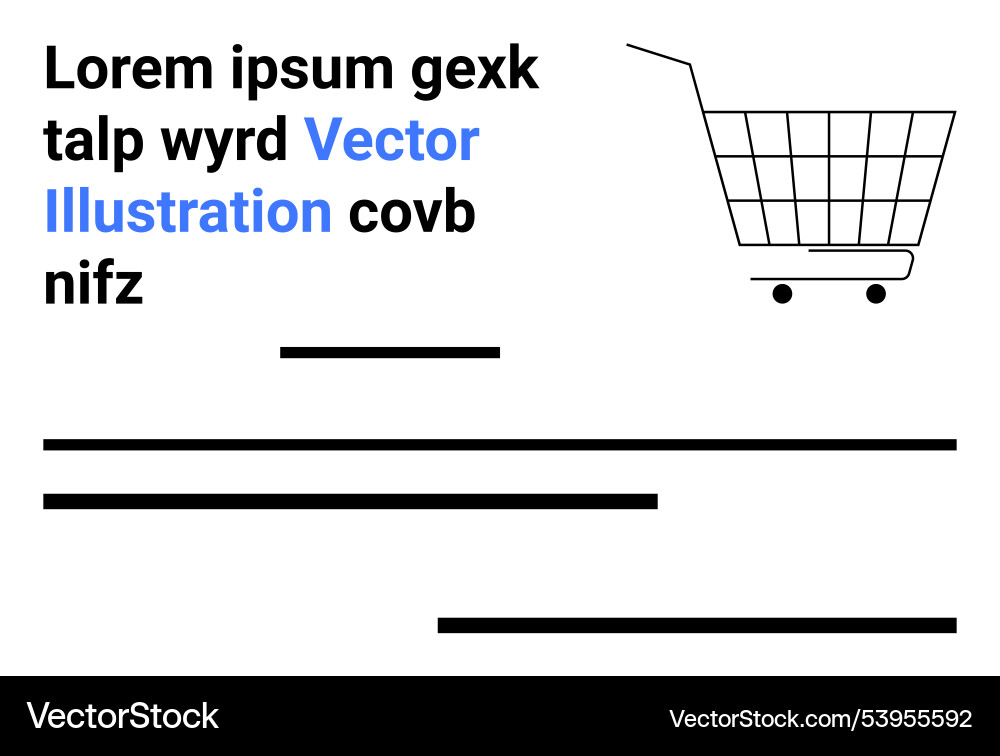 Shopping cart design with text blocks for online Vector Image