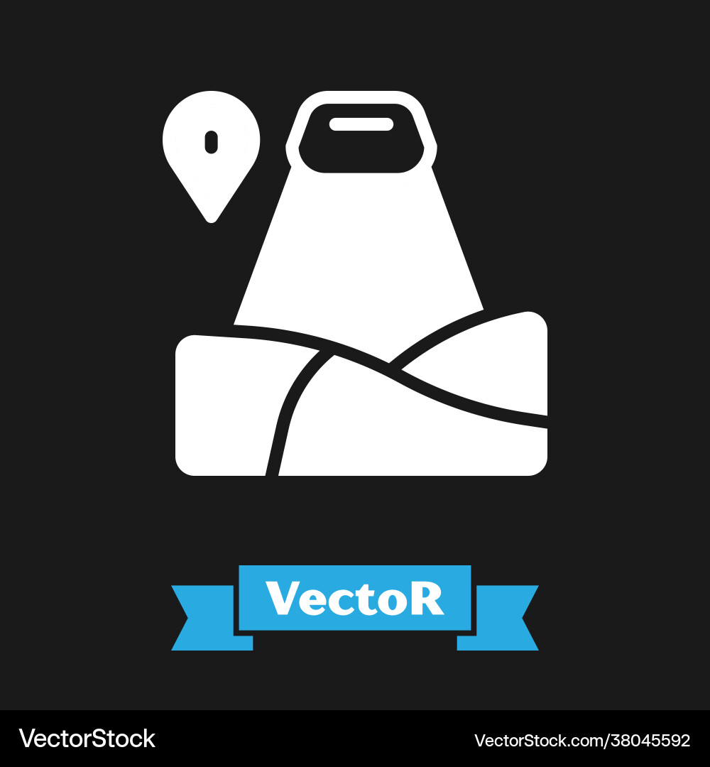 White map pointer with mountain icon isolated White map pointer with mountain icon isolated Vector Image
