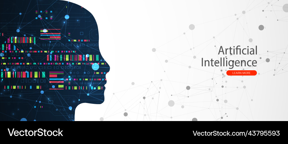 Artificial intelligence technical background Artificial intelligence technical background vector image