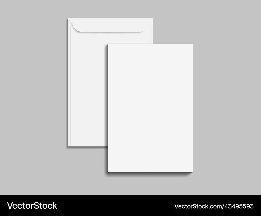 Blank white letter paper envelope top view Blank white letter paper envelope top view vector image