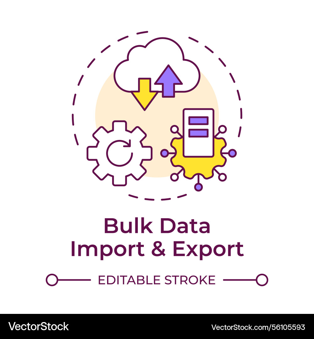 Bulk data import and export multi color concept Bulk data import and export multi color concept vector image