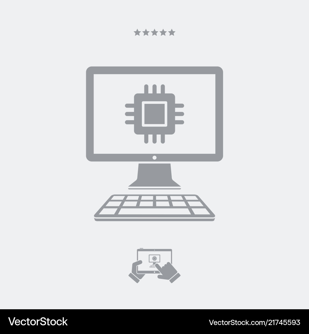 Computer processor - web icon Vector Image