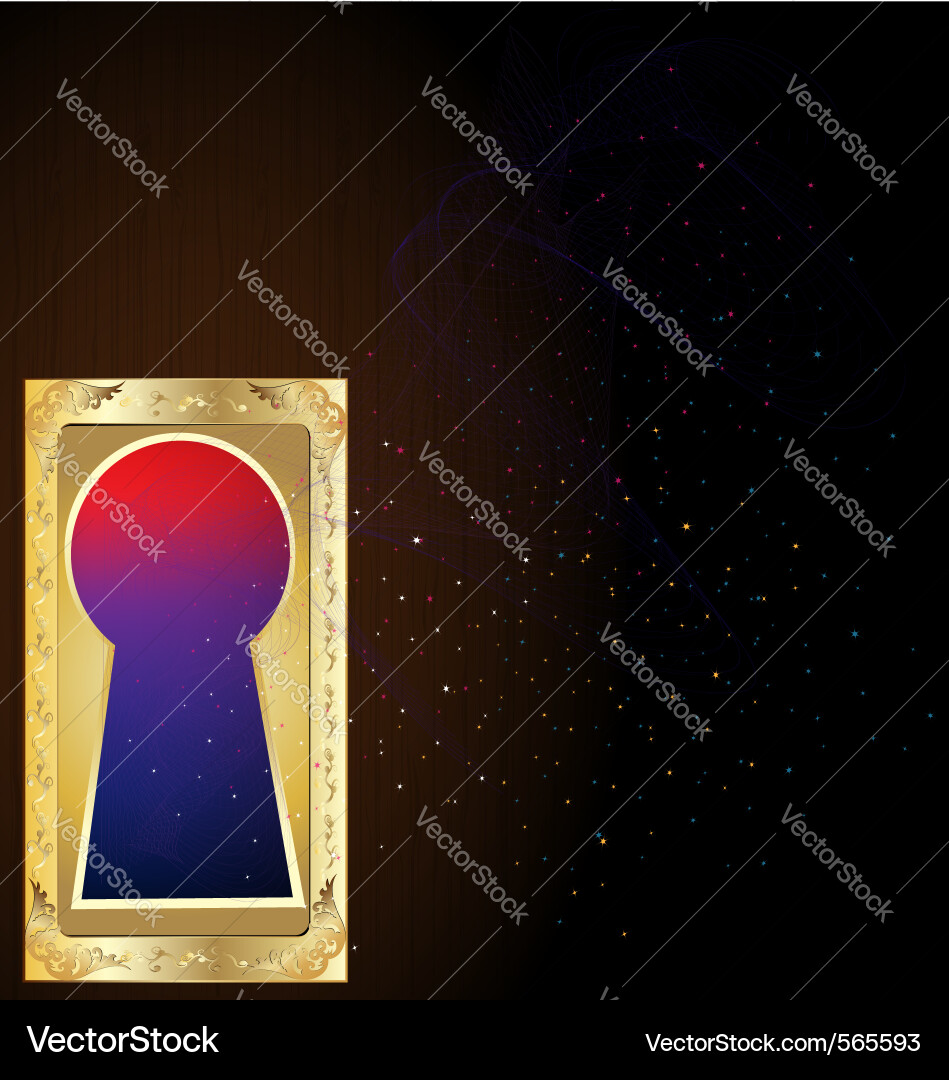 Golden keyhole Vector Image