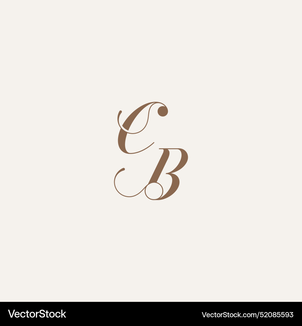 Initial monogram logo wedding concept design Vector Image