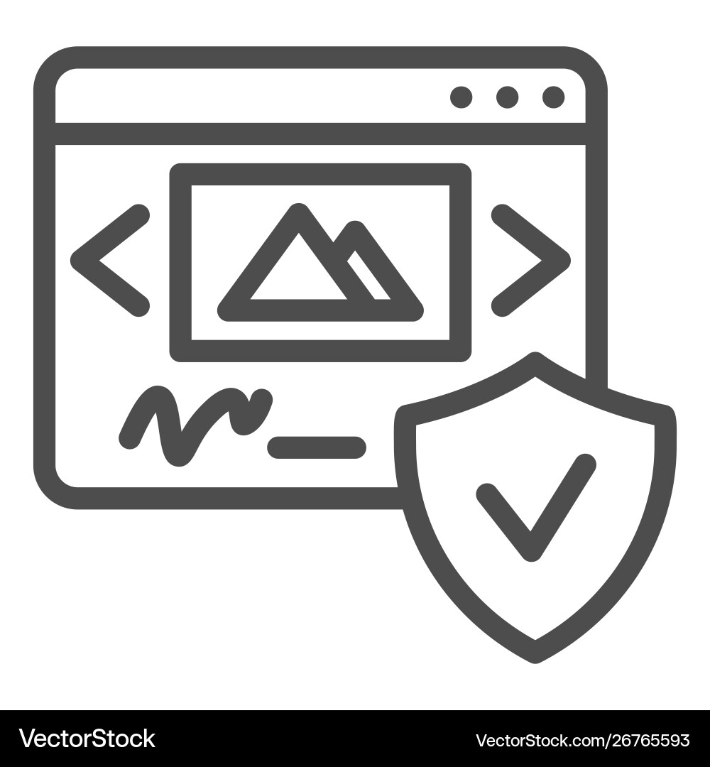 Internet protection line icon website secure Internet protection line icon website secure Vector Image
