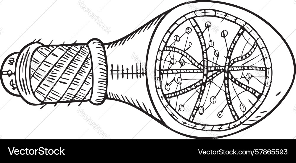Lightbulb with glowing core and decorative base Vector Image