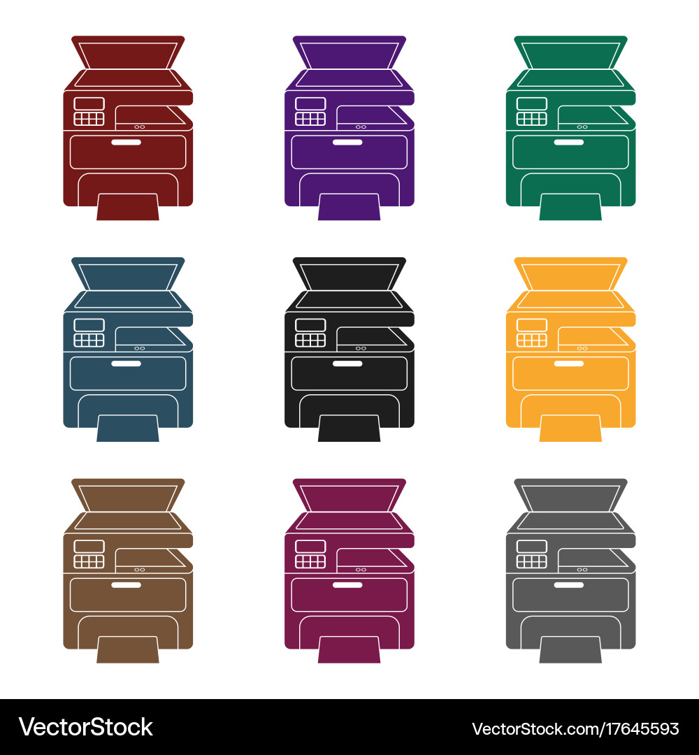 Multi-function printer in black style isolated o Vector Image