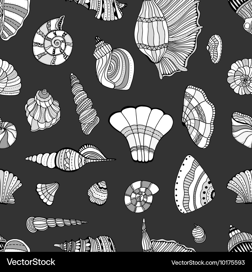 Seashell seamless pattern Vector Image