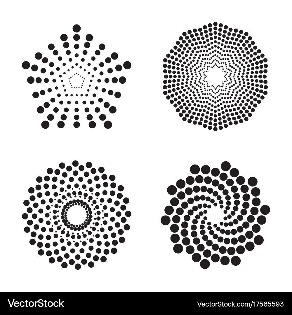 Twisted Dot Spirals - Geometric Pattern vector image