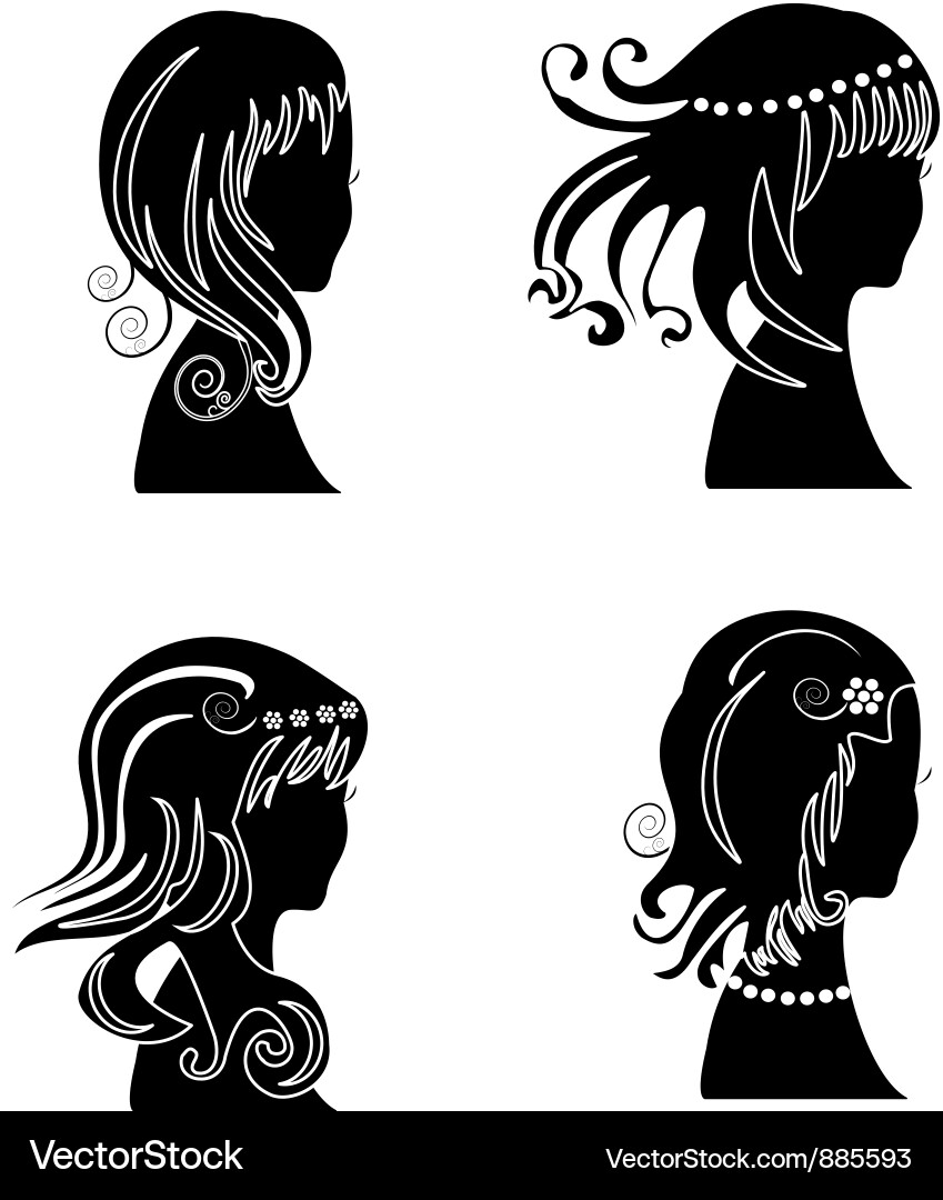 Women with Diverse Hair Styles Vector Image