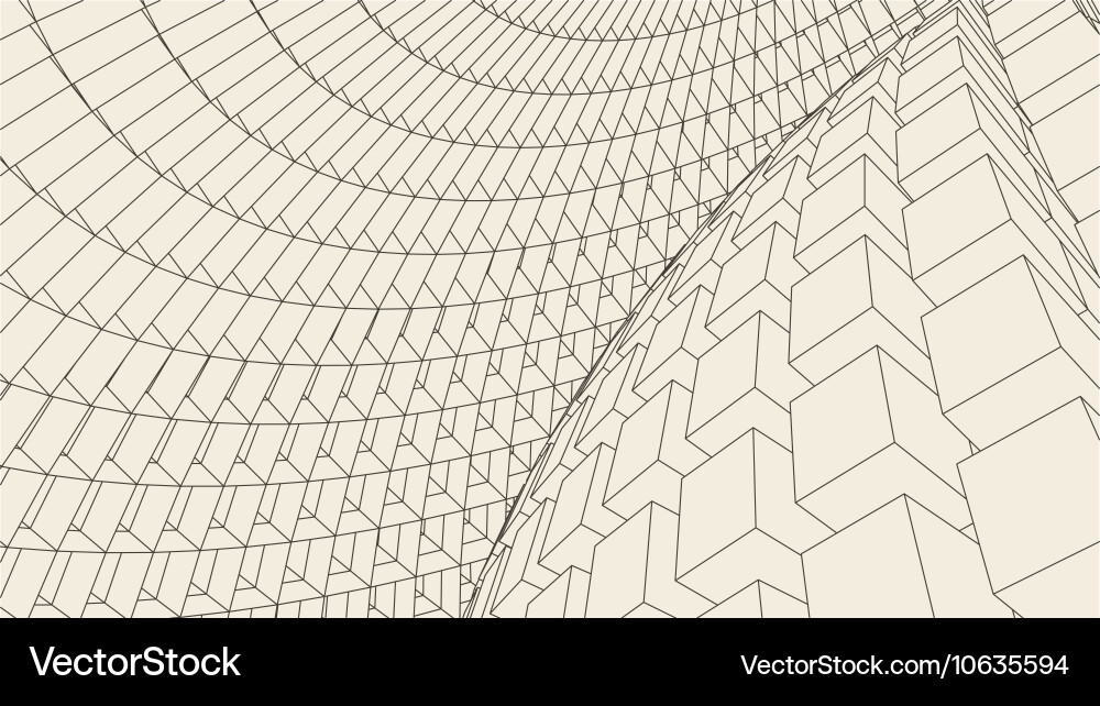 Abstract 3d illuminated distorted mesh sphere Vector Image