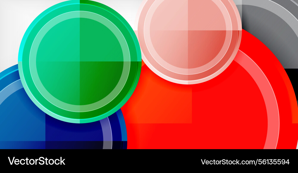 Abstract composition overlapping circles squares Vector Image