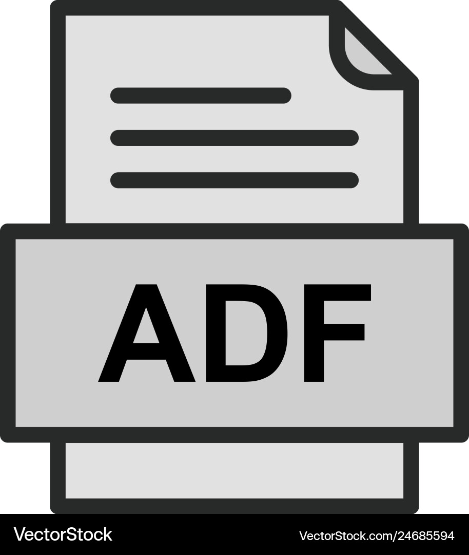 Adf file document icon Vector Image