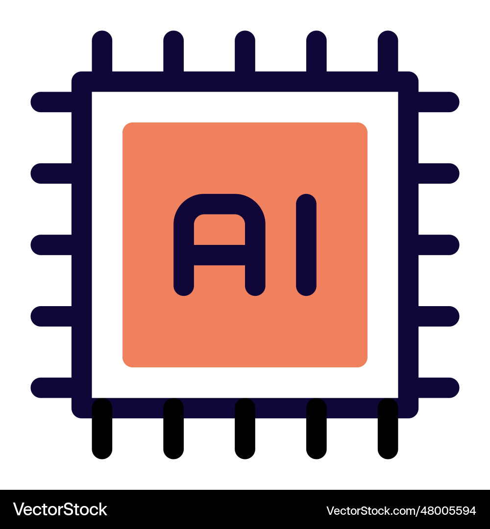 Ai system development through micro chip Vector Image