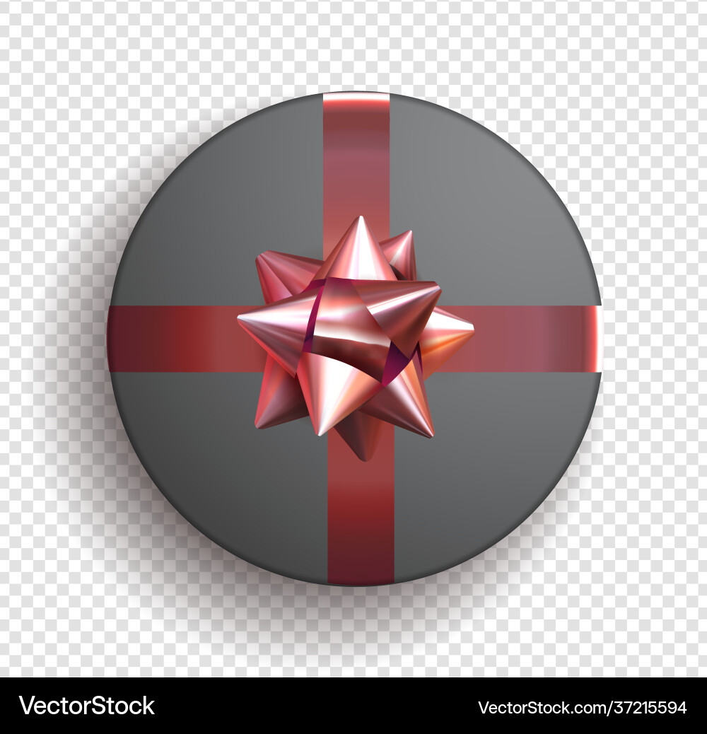 Black gift circle box with ribbon bow Black gift circle box with ribbon bow vector image
