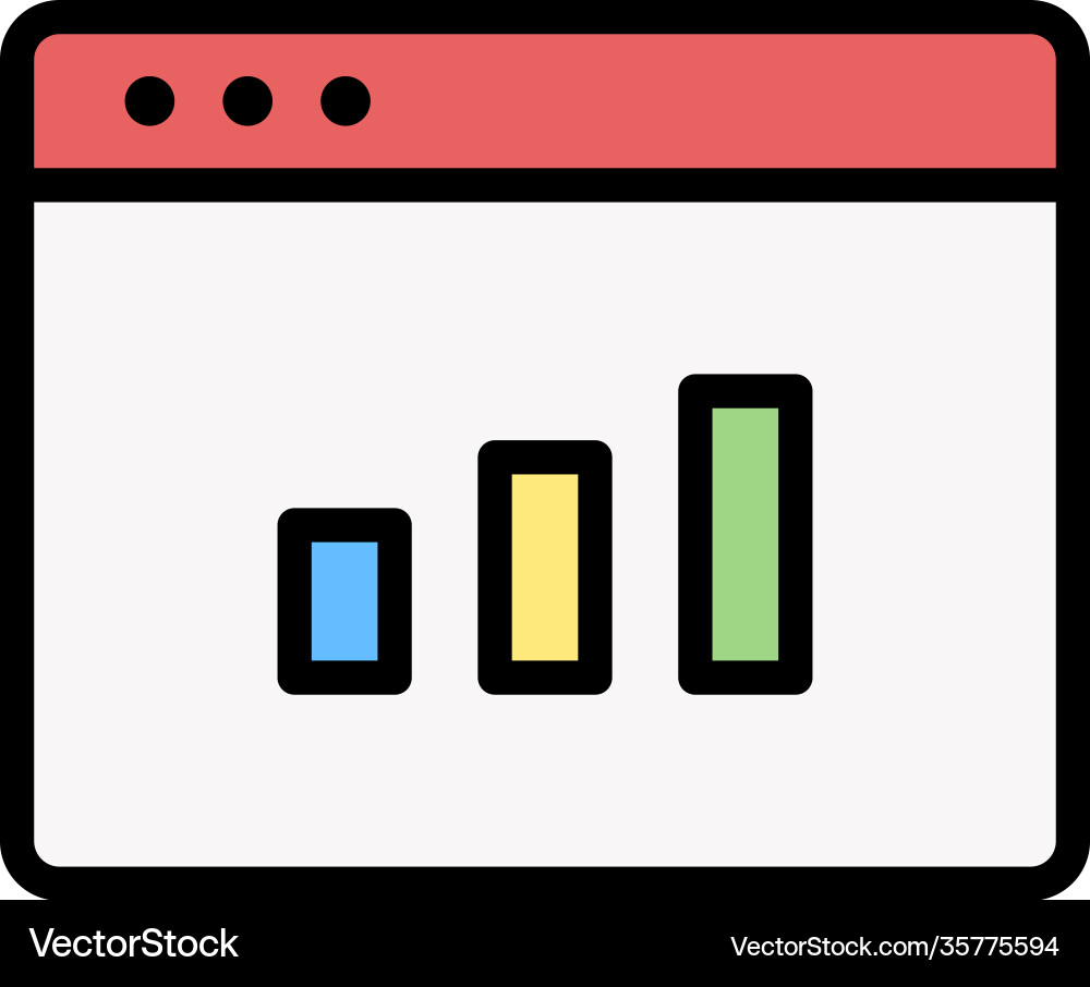 Browser graph icon Vector Image