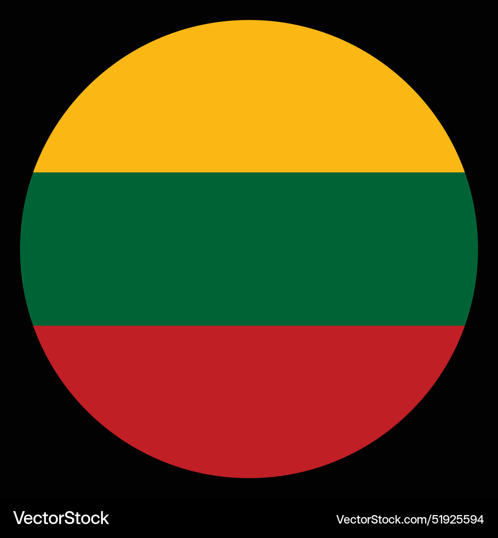Circle badge lithuania flag button Circle badge lithuania flag button Vector Image